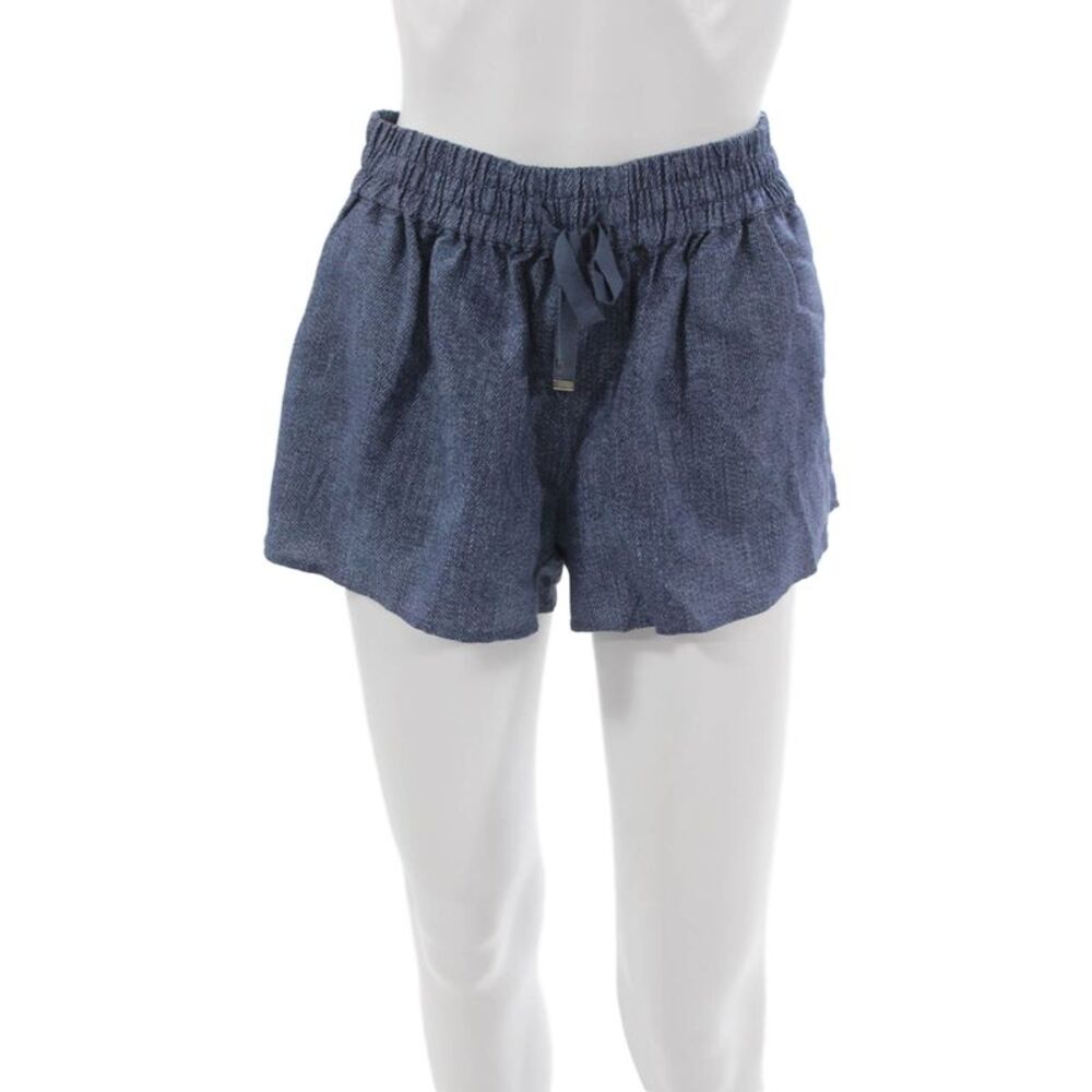 Cami NYC Women Paperbag Shorts Blue Drawstring Linen Cotton Size 2XS